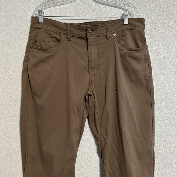 Prana Nylon Pants Mens Size 34 x 30 Slim Fit Chino Breathable Hiking Clothes - Picture 2 of 11